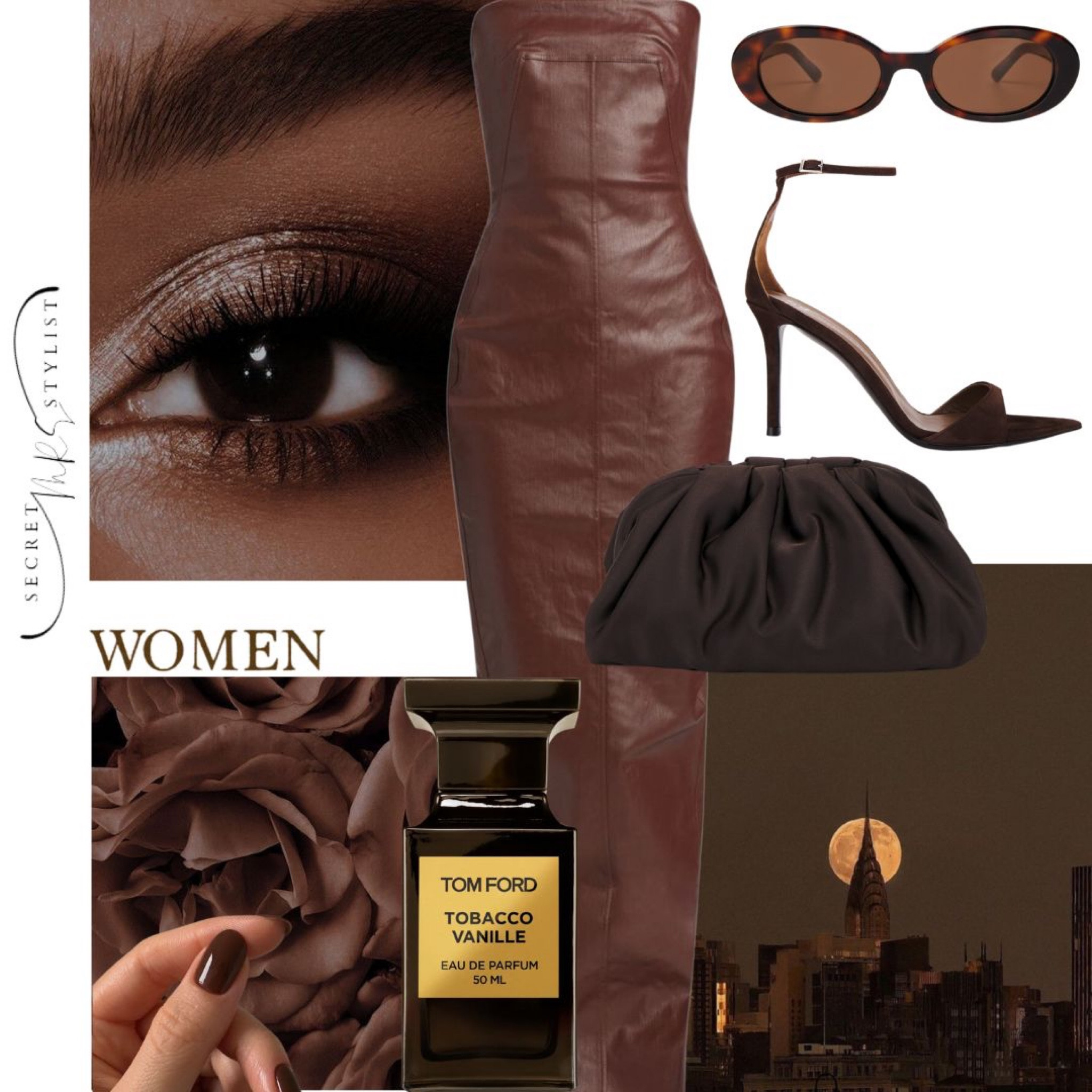 Embrace the allure of deep browns and rich textures. This look combines a sleek leather dress, timeless accessories, and the warm, spicy notes of Tom Ford’s Tobacco Vanille—perfect for a night of elegance and mystery. 🤎#SecretMrsStylist #ChicEssentials #EveningGlam #TimelessElegance

#LTKParties #LTKStyleTip #LTKU