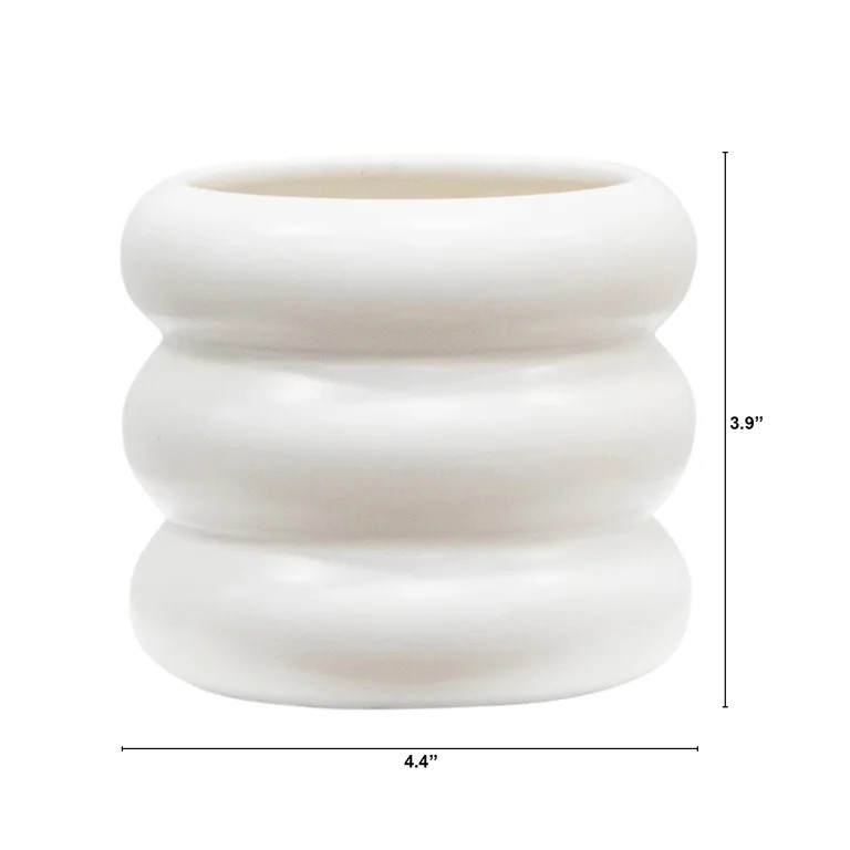 (3 pack) Mainstays 4" White Ceramic Bubble Planter | Walmart (US)