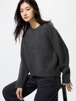 Women's Souffle Yarn Sweater Dark Gray XS UNIQLO US | UNIQLO (US)