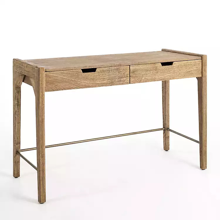 Hunter Wood 2-Drawer Desk | Kirkland's Home