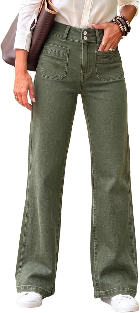 Sidefeel Women's Wide Leg Jeans High Waisted Denim Pants | Amazon (US)