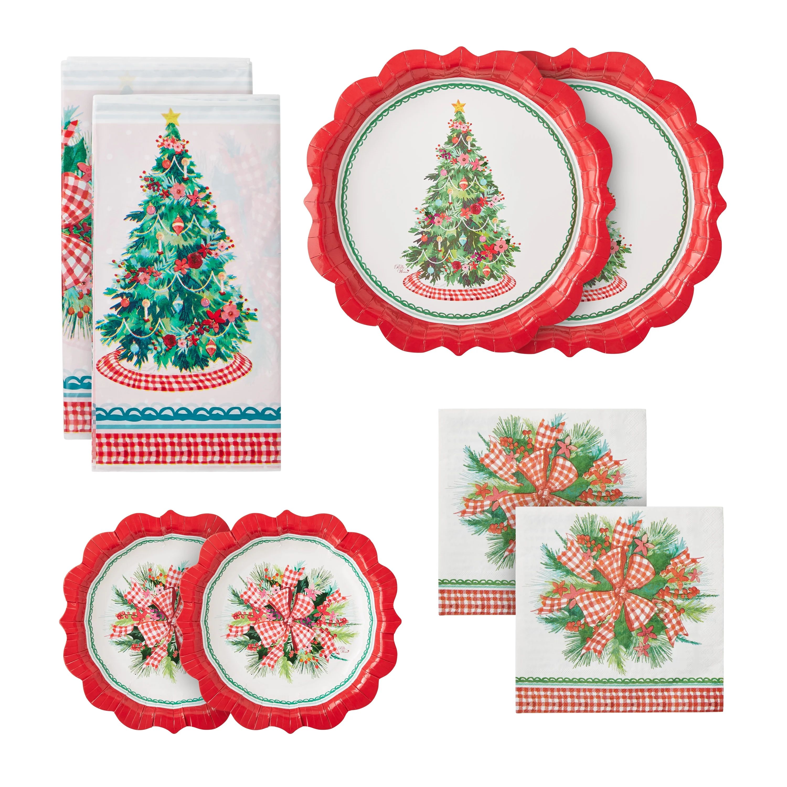 The Pioneer Woman Christmas Tree Holiday Paper Party Supply Bundle - Walmart.com | Walmart (US)
