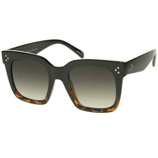 sunglassLA Unisex Modern Two-Toned Bold Frame Square Horn Rimmed Sunglasses (Black-Tortoise Fade ... | Walmart (US)