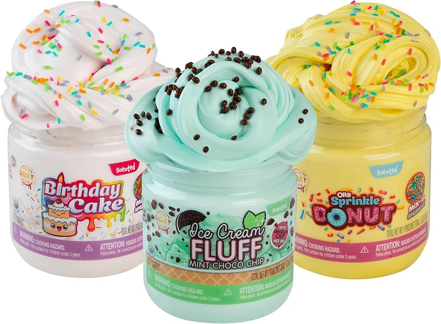 ORB Goat Slimi Fluffy 3 Pack - Fun, Scented, Fluffy Sensory Slime w/Mix-ins - Includes Birthday C... | Amazon (US)