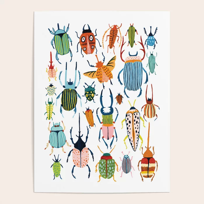 Woodland Beetles Poster | Society6