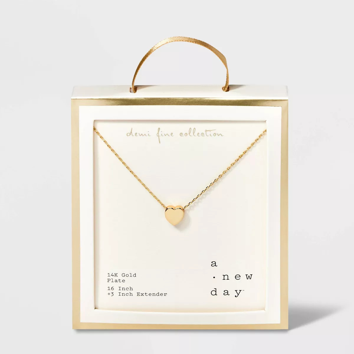 14K Gold Plated Heart Slider Pendant Necklace - A New Day™ Gold | Target