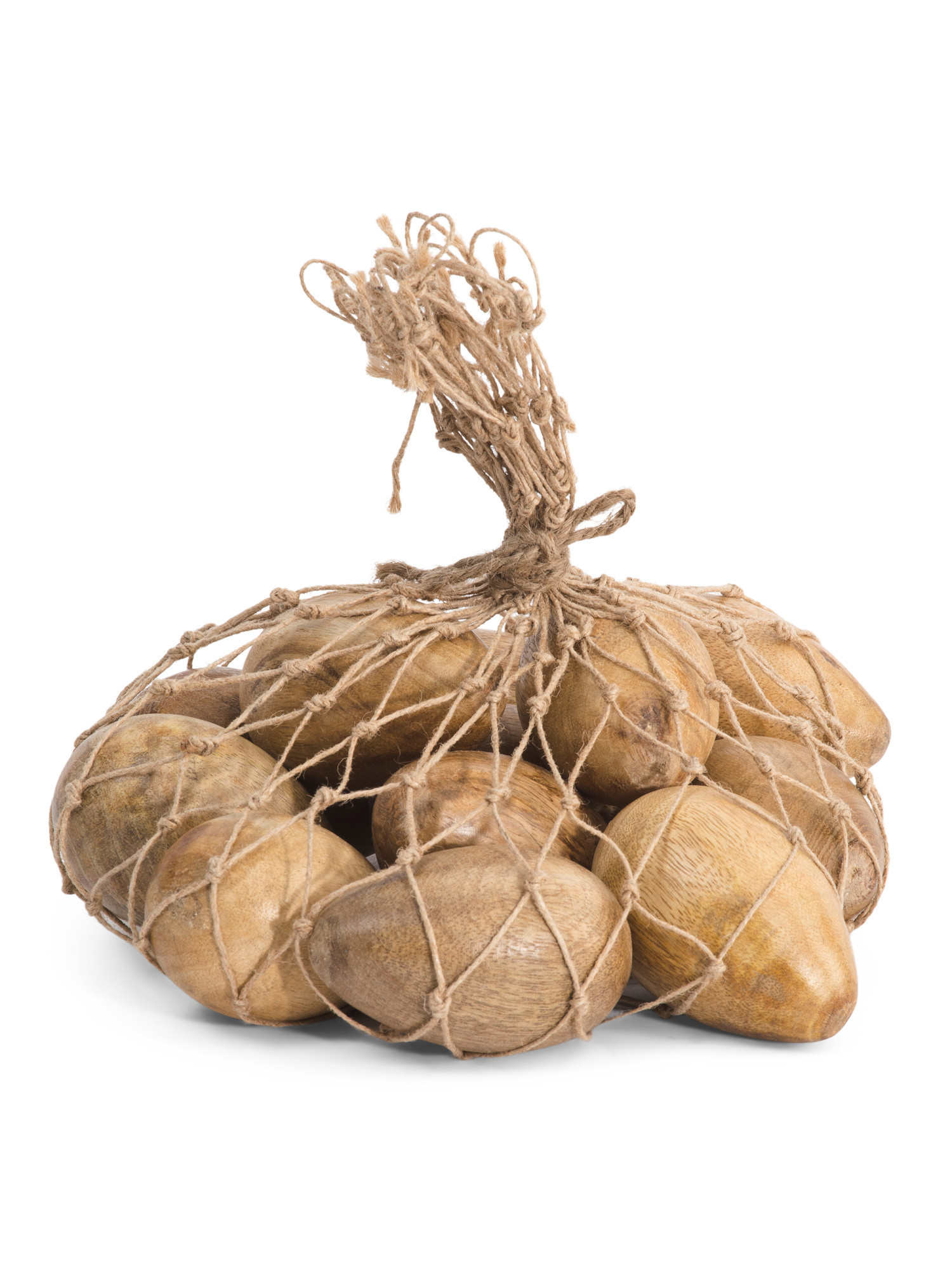 Set Of 12 Wooden Eggs In Net Bag | TJ Maxx