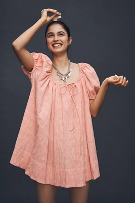 Maeve Scoop-Neck Mini Swing Dress | Anthropologie (US)