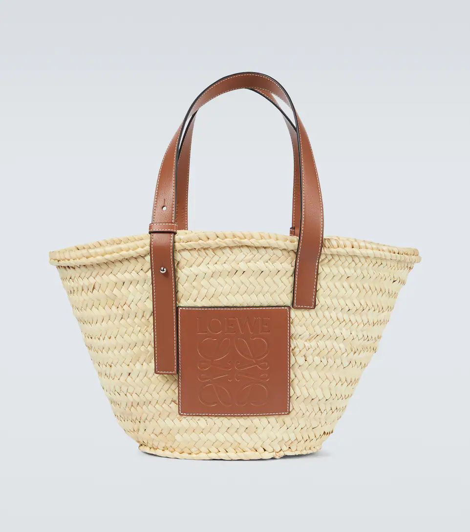 Leather-trimmed basket bag | Mytheresa (INTL)