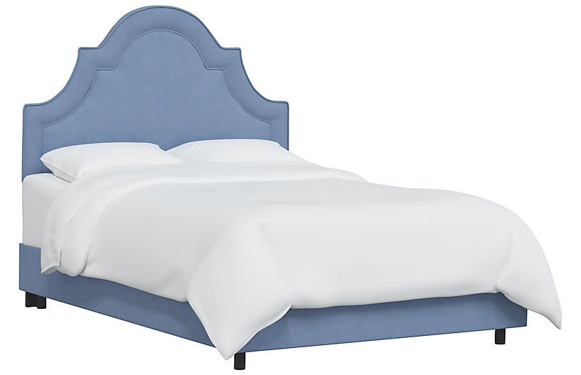 Kennedy Bed, French Blue Linen | One Kings Lane