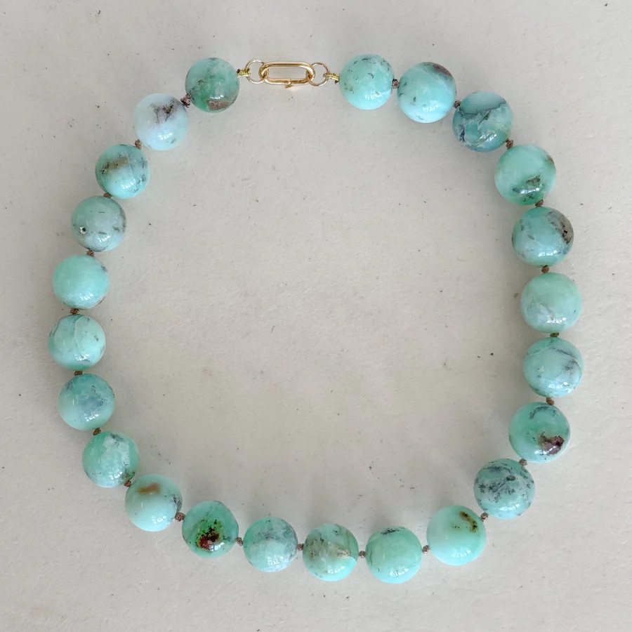 Jumbo Chrysoprase Knotted Gemstone Necklace | HART