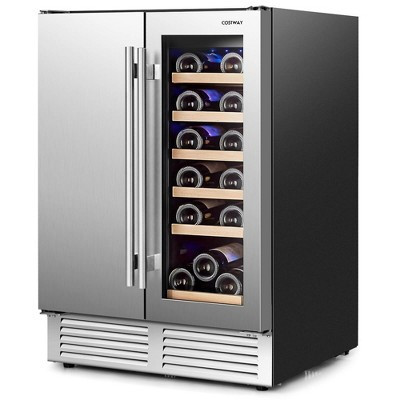 Costway 2-in-1 Beverage and  Cooler Free-standing & Built-in Dual Zones  Fridge | Target