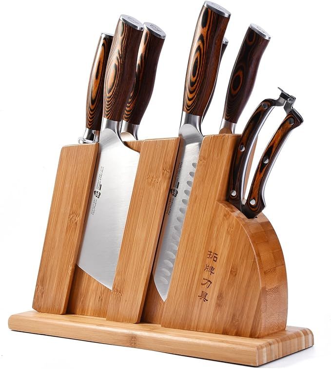 TUO 8-pcs Kitchen Knife Set - Forged German X50CrMoV15 Steel - Rust Resistant - Full Tang Pakkawo... | Amazon (US)