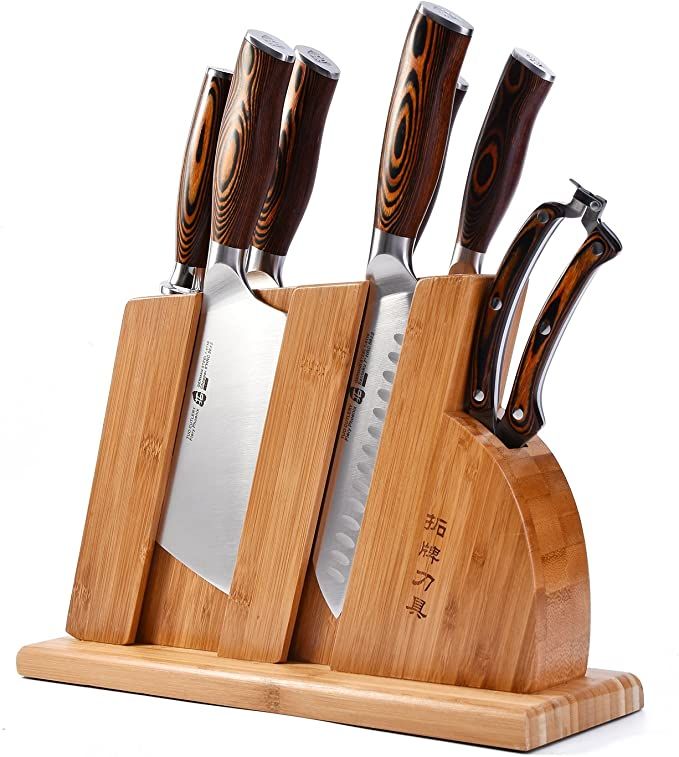 TUO 8-pcs Kitchen Knife Set - Forged German X50CrMoV15 Steel - Rust Resistant - Full Tang Pakkawo... | Amazon (US)