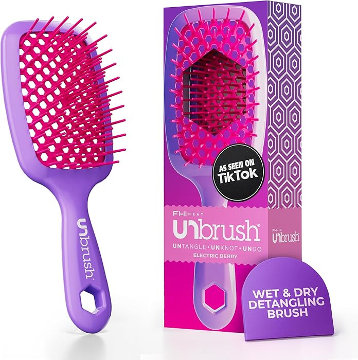 FHI Heat UNbrush Detangling Brush for Pain-Free Brushing on All Wet or Dry Hair Types — Durable... | Amazon (US)