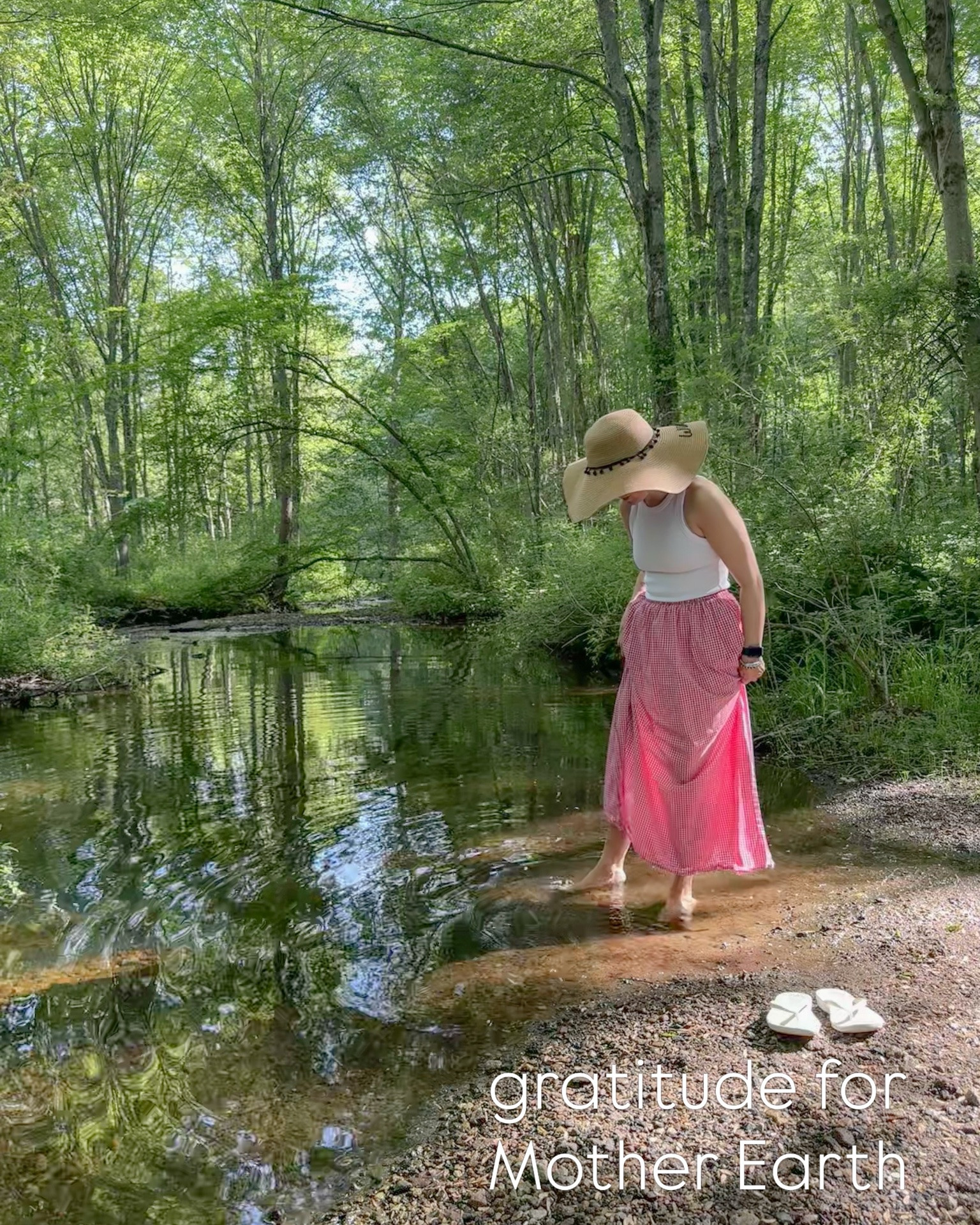 walking barefoot in the stream, so refreshing! Simple white tank, gingham maxi skirt

#LTKdayinmylife #LTKOver40 #LTKSeasonal