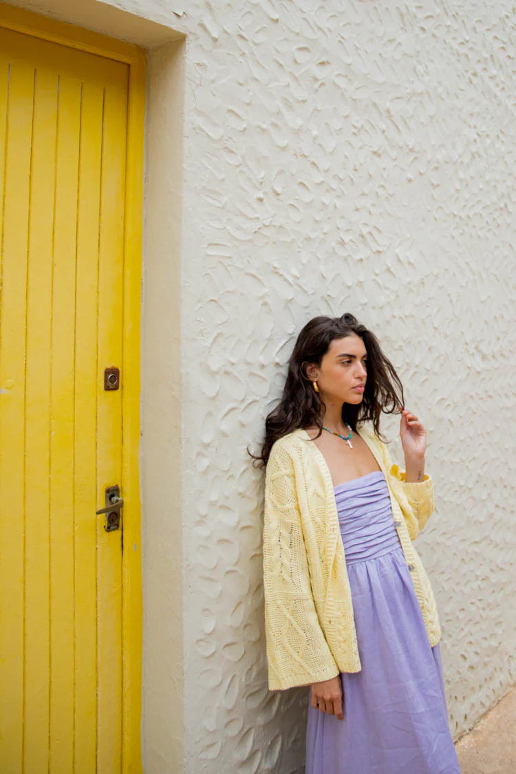 Lola Knit Cardigan Lemon | VRG Grl