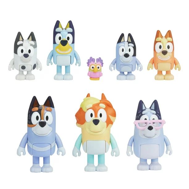 Bluey, Extended Heeler Family Pack, 2.5-3 inch Figures, Bluey, Bingo, Socks, Muffin, Uncle Stripe... | Walmart (US)