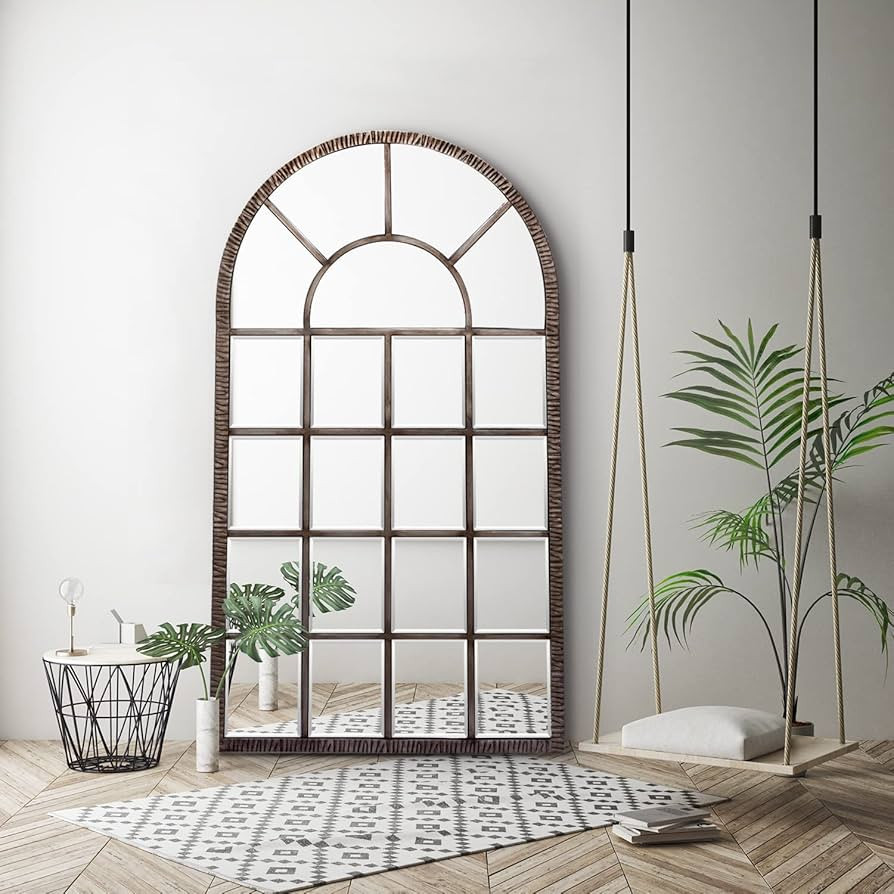 Arched Wall Mirror, Large Decorative Mirror with Metal Frame, Window Accent Mirror for for Entryw... | Amazon (US)