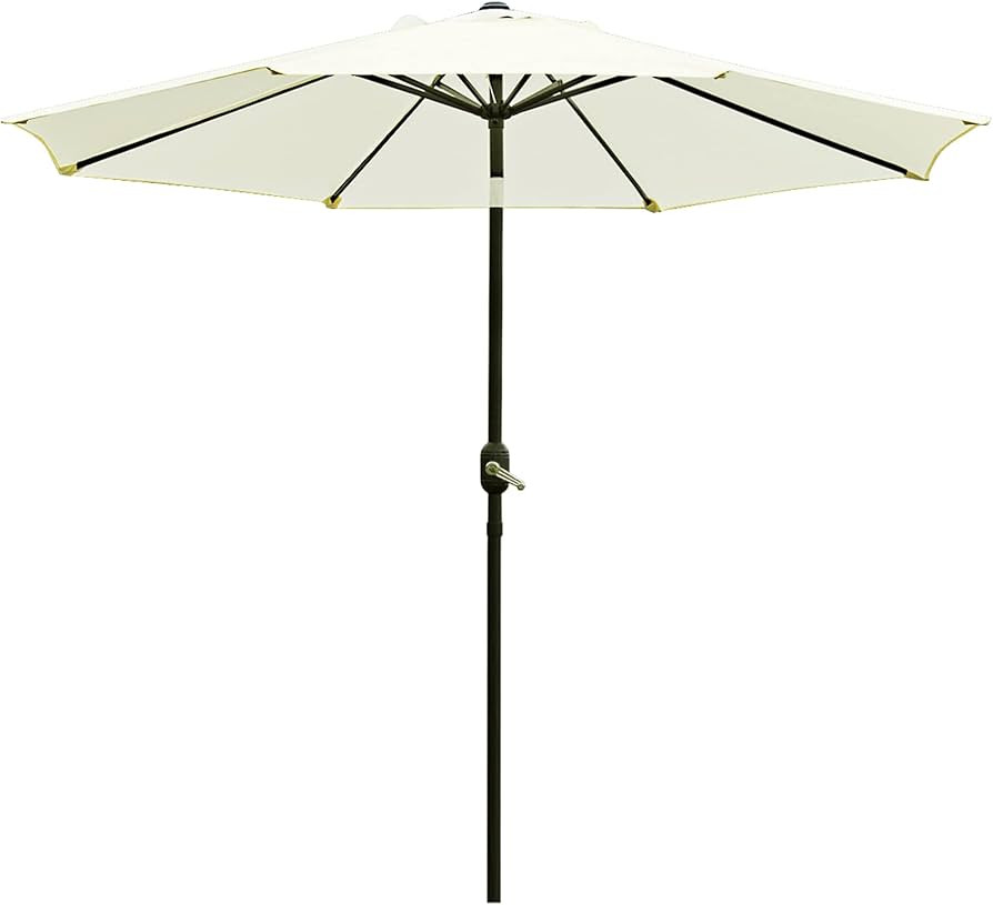 Sunnyglade 9' Patio Umbrella Outdoor Table Umbrella with 8 Sturdy Ribs (Beige) | Amazon (US)