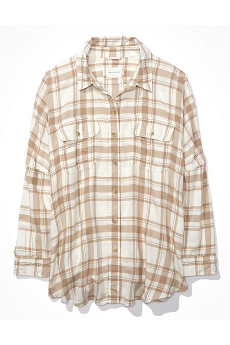 AE Go Big Beach Flannel Shirt | American Eagle Outfitters (US & CA)