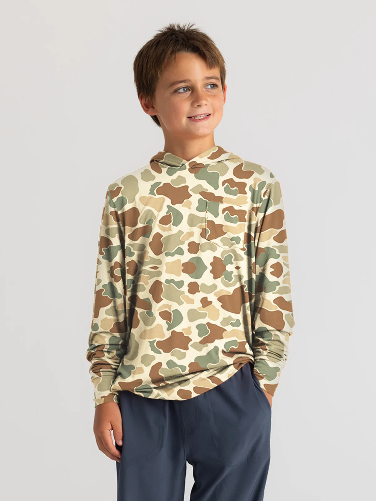 Youth Bamboo Shade Hoodie - Vintage Camo | Free Fly Apparel
