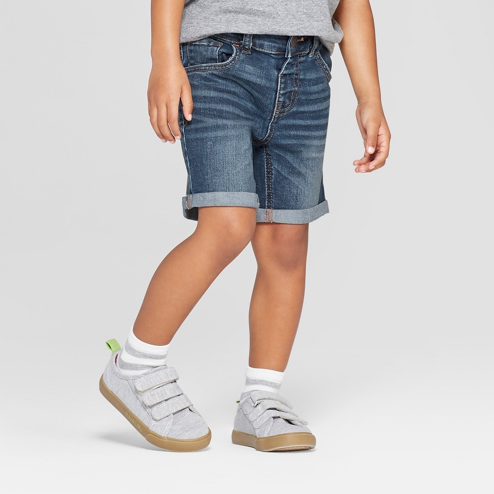 Toddler Boys' Rolled Hem Jean Shorts - Cat & Jack Medium Blue 5T | Target