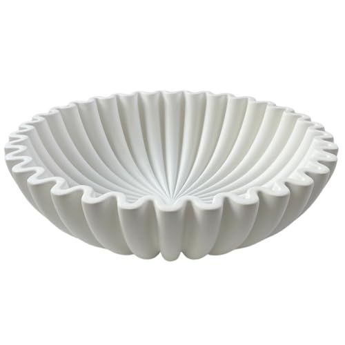 Large Decorative Bowl - Concrete Modern Fruit Bowl - White Decorative Bowls for Home Decor Bowl -... | Amazon (US)