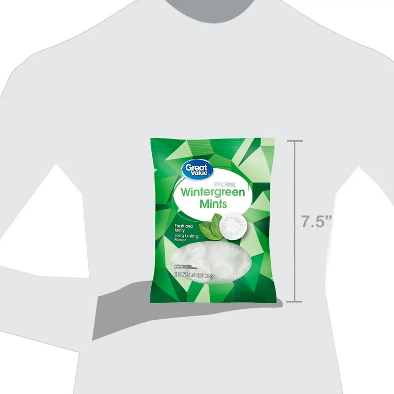 Great Value Wintergreen Mints, 4.5 oz., Individually Wrapped Breath Mints | Walmart (US)