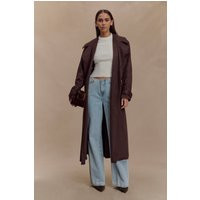 Marc Faux Suede Coat - Cocoa Chocolate I MESHKI I Size XXS | MESHKI US
