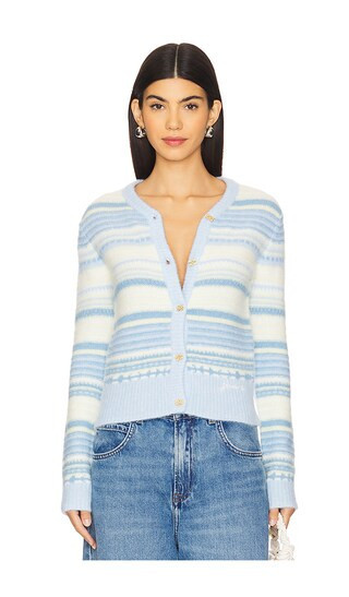 Ganni Cardigan in Baby Blue. - size L | Revolve Clothing (Global)
