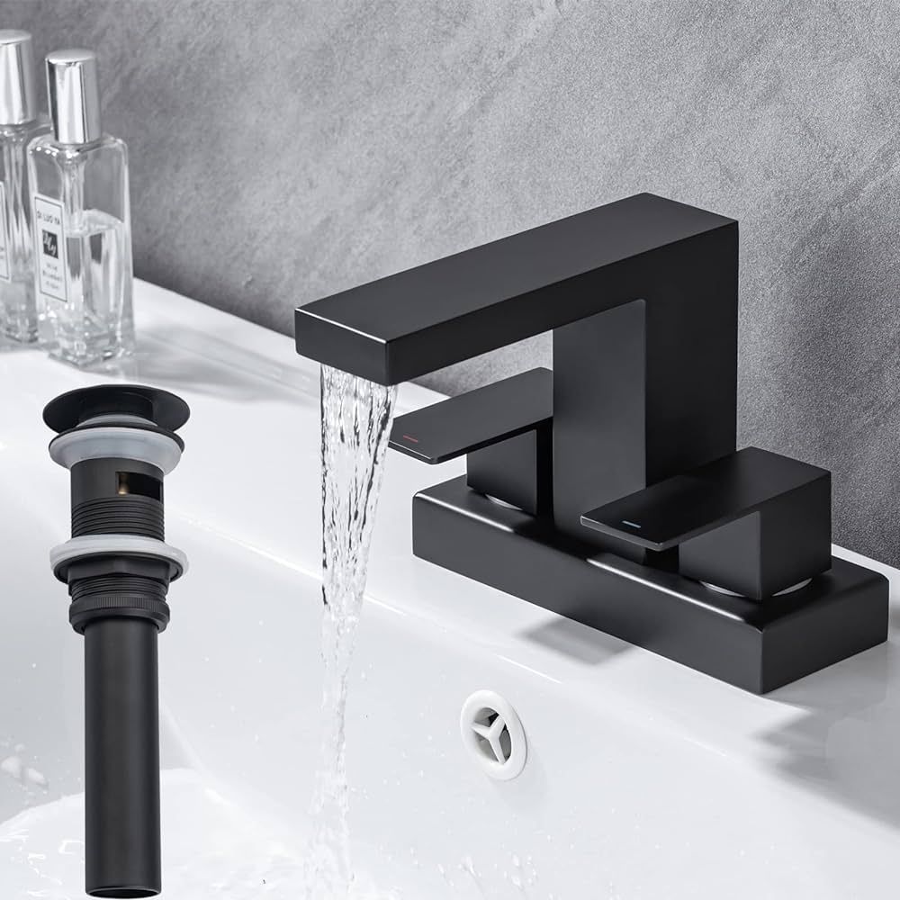 DEOLER 4 Inch Centerset Waterfall Bathroom Faucet, Modern 3 Hole RV Bathroom Vanity Sink Faucet D... | Amazon (US)