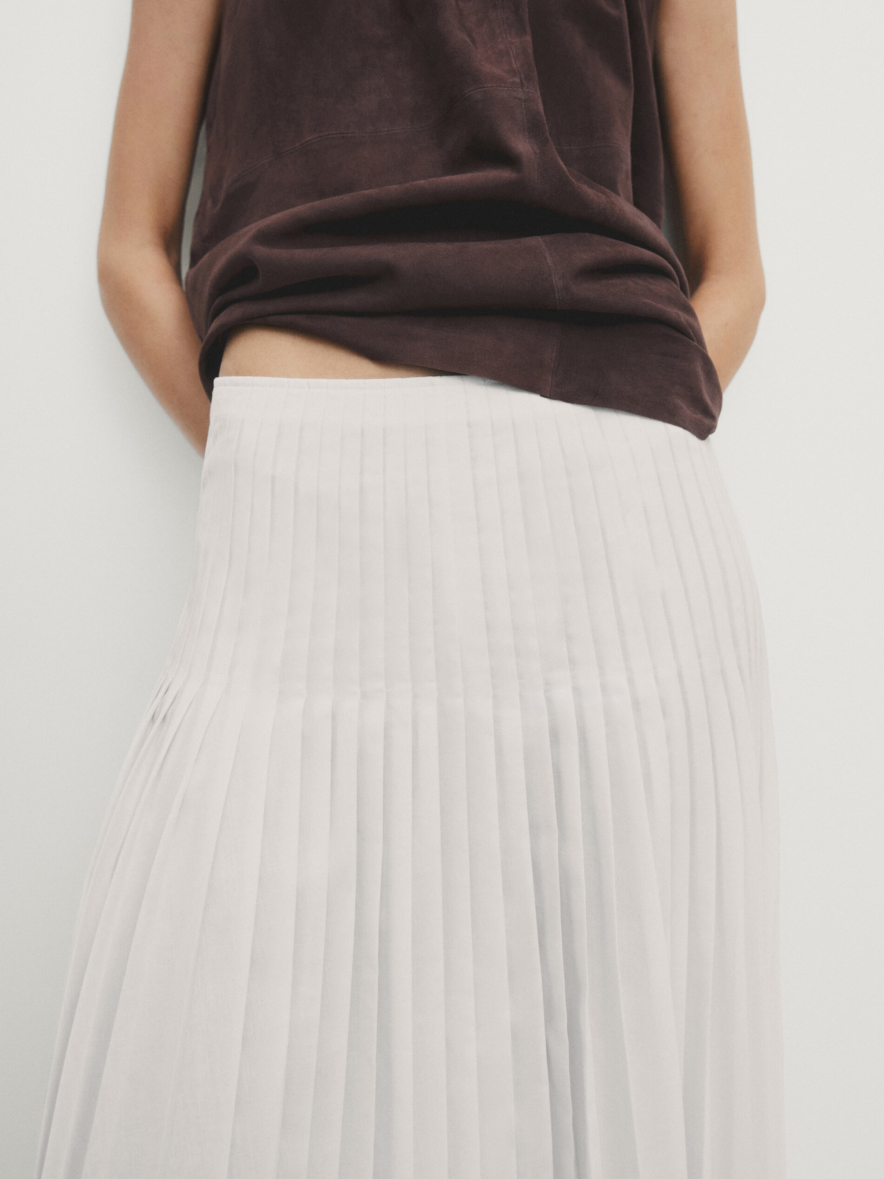 Flared pleated skirt | Massimo Dutti US