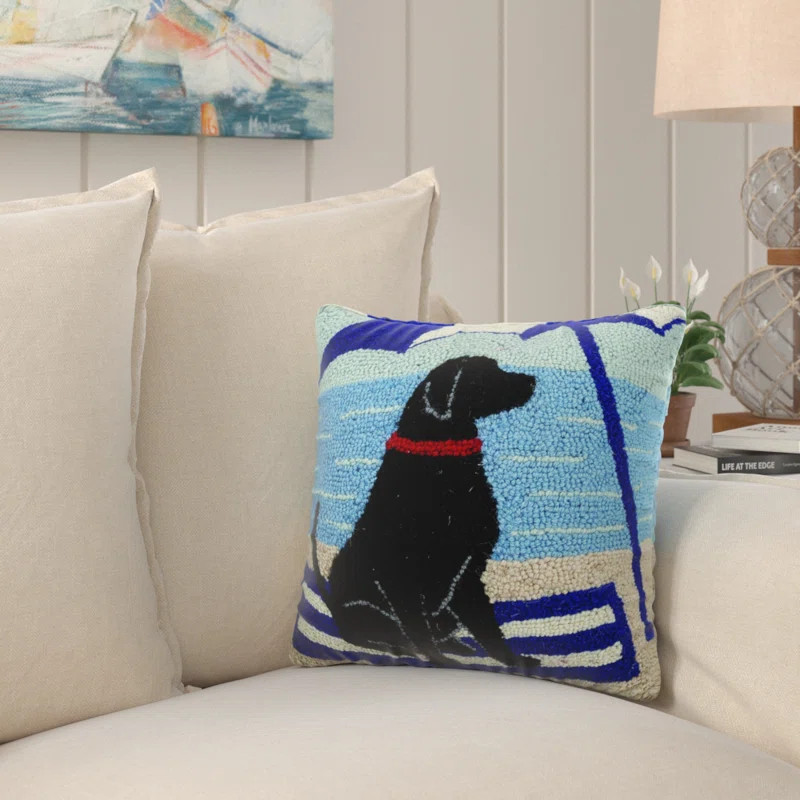 Crumpton Beach Dog Wool Throw Pillow | Wayfair North America
