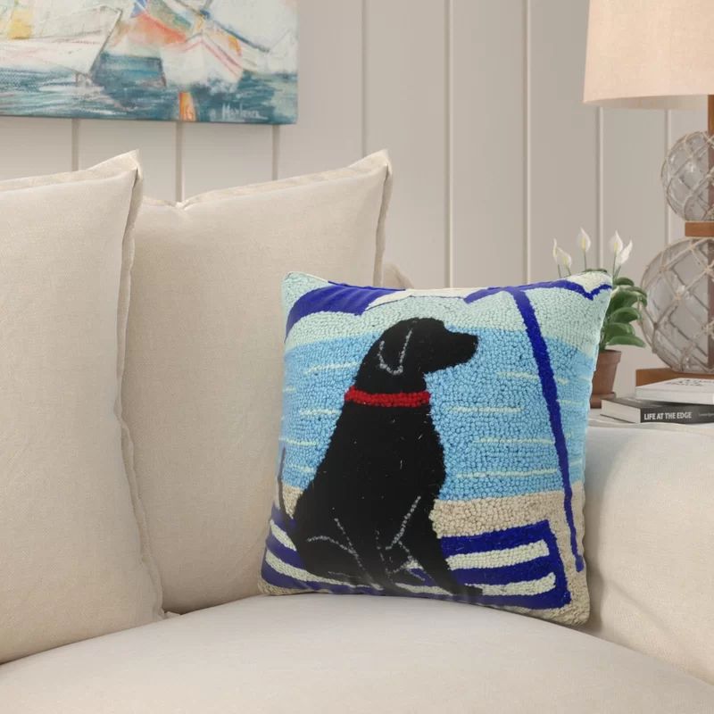 Crumpton Beach Dog Wool Throw Pillow | Wayfair North America