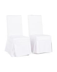 Made In Italy Set Of 2 17x38 Wooden Frame Slipcover Dining Chairs | Home | TJ Maxx | TJ Maxx