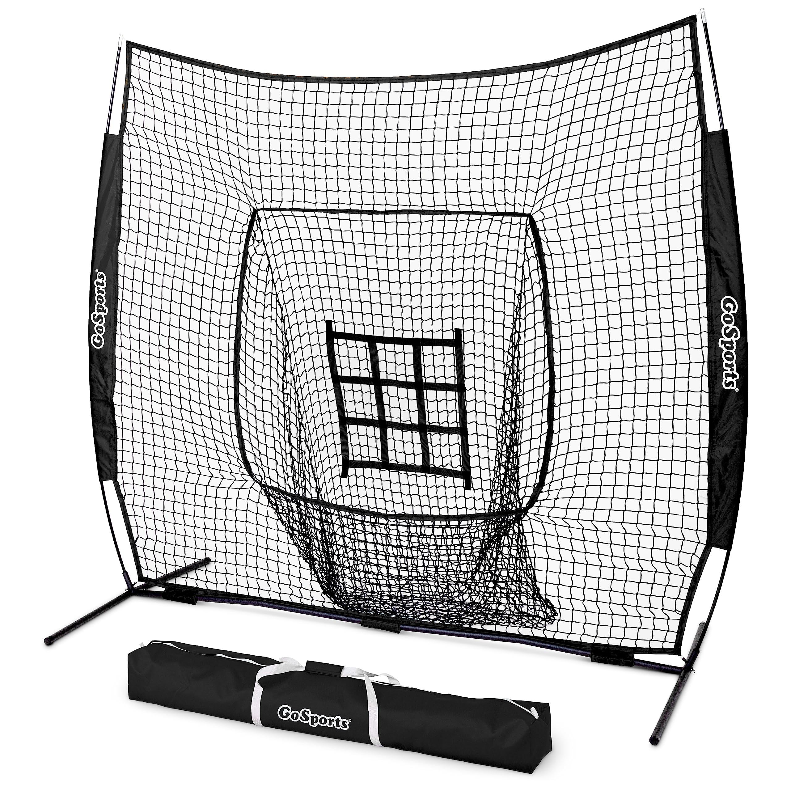 GoSports 7 ft x 7 ft Baseball & Softball Nets - Red, Black, or PRO -Practice Hitting & Pitching N... | Amazon (US)