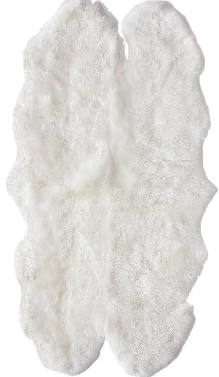 Natural Natural Quarto Pelt Sheepskin 2' 7" x 5' 3" Area Rug | Rugs USA