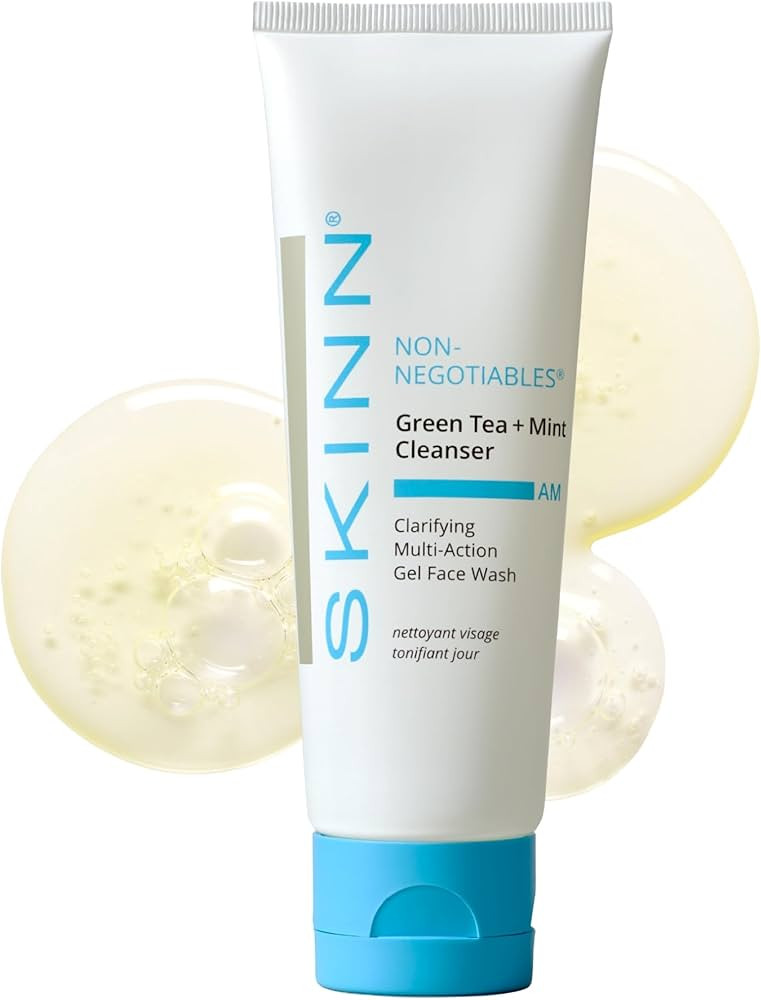 SKINN Daily Morning Face Wash, Green Tea + Mint Cleanser, 4oz - Gentle Exfoliating Facial Cleanse... | Amazon (US)