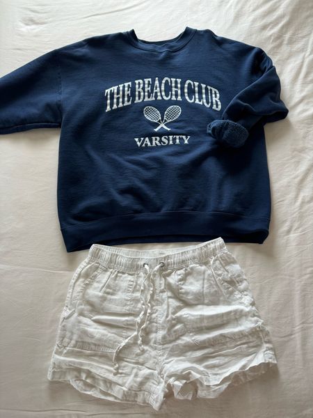 what i’m packing for a beach vacation: hanging around the house 🤍🐚 similar shorts are the “coastal linen shorts” from Garnet Hill

#LTKU #LTKSeasonal