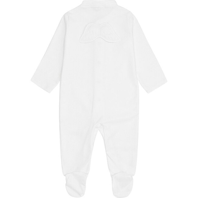 Marie-Chantal | Pointelle Angel Wing Sleepsuit in (White, Size 0M) | Maisonette | Maisonette