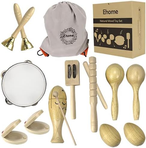 Ehome Toddler Musical Instruments, Natural Wood Percussion Instruments Toy for Kids Preschool Educat | Amazon (US)