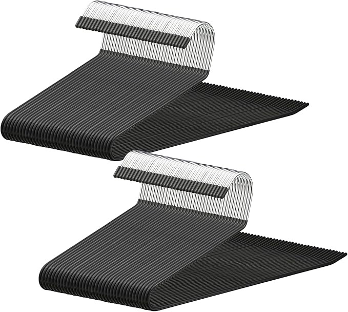 Treela 60 Pack Open Ended Pants Hangers, Metal Non Slip Trouser Hangers, Anti Rust Chrome Rubber ... | Amazon (US)