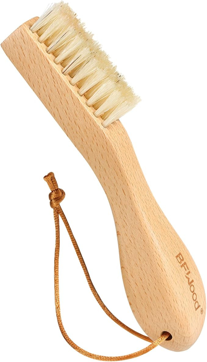 BFWood Laundry Stain Brush, Natural Soft Boar Bristle for Scrubbing Out Tough Stains on Delicate ... | Amazon (US)