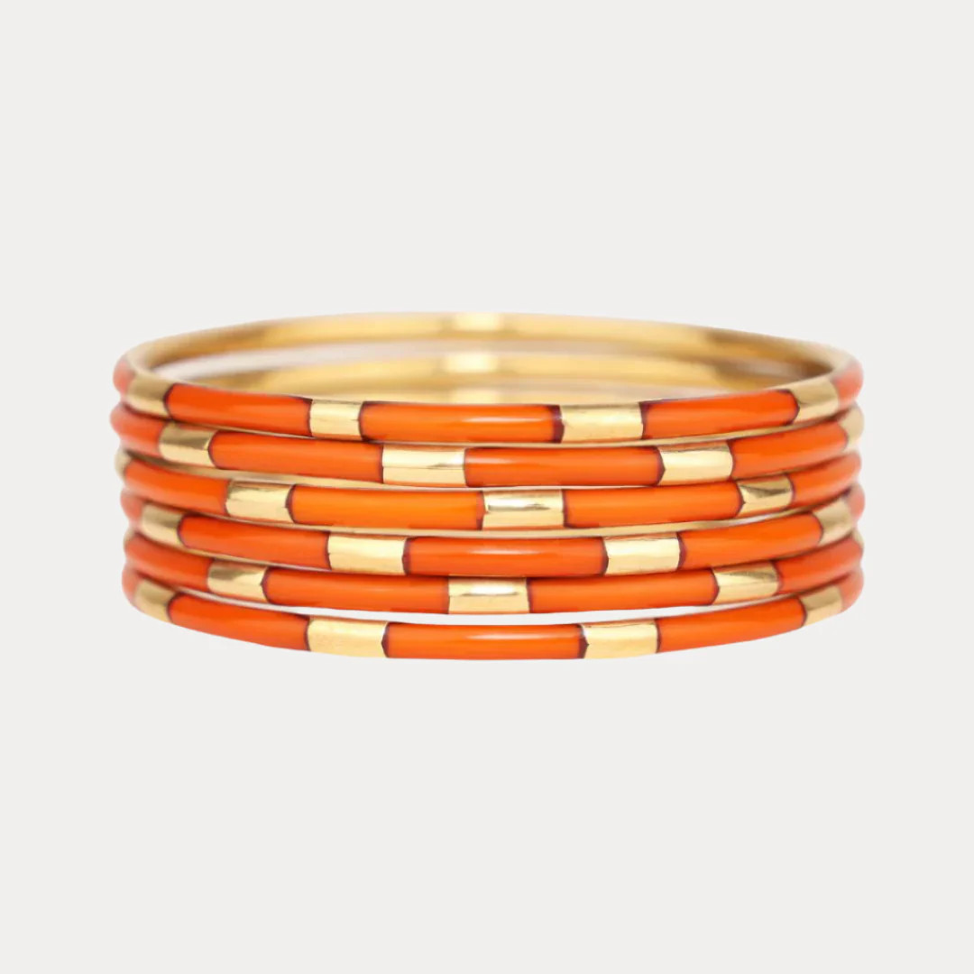 Burnt Orange Veda Bangles - Set of 6 | BuDhaGirl