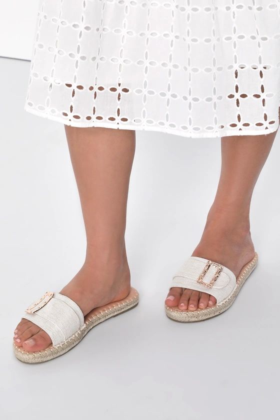 Rassy Beige Espadrille Slide Sandals | Lulus (US)