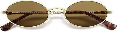 Retro Oval Cat Eye Sunglasses for Women Y2k Trendy Narrow 90s Sunnies Designer Sun Glasses AP3721 | Amazon (US)