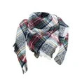 labakihah scarfs for women women fall winter scarf classic tassel plaid scarf warm soft large bla... | Walmart (US)