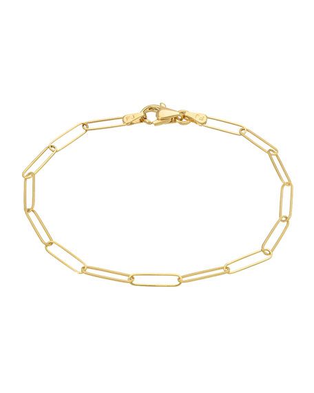 14k Gold Paper Clip Chain Bracelet | Neiman Marcus
