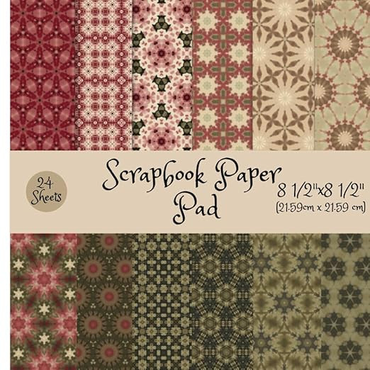 Scrapbook Paper Pad, Cream, Green, and Pink Patterns. 8.5" x 8.5".: Double-sided, 24 sheets, 12 d... | Amazon (US)